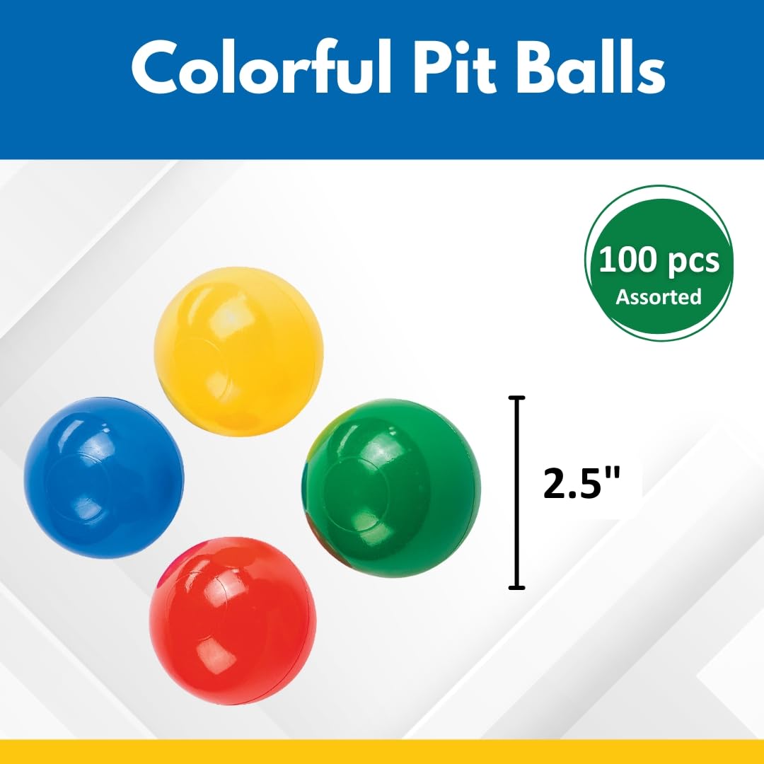 Fun Express Ball Pit Balls (100 Pack) Assorted Colors