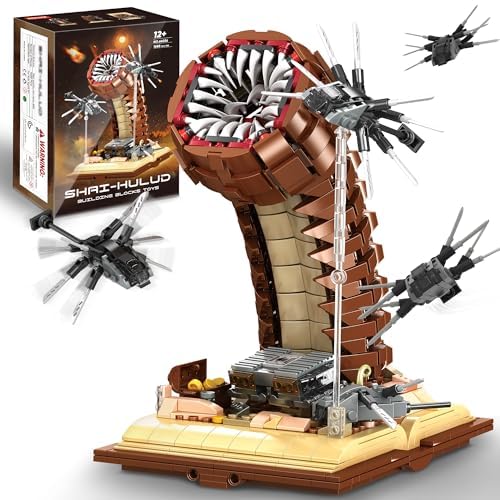 Sandworm Building Blocks Set for Boy 8-12, Comes with Suspended Ornithopter Building Blocks Toy, Creative Building Blocks Adult Gift Idea for Movie