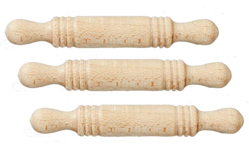 Dollhouse 3 Rolling Pins Miniature Baking Kitchen Accessory 1:12 Scale Medium