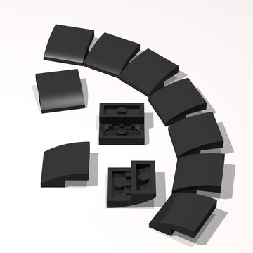 Classic Building Slope Bulk, 200 Piece Black Slope Curved 2x2x2/3, Compatible with Lego Parts and Pieces(Color: Black)