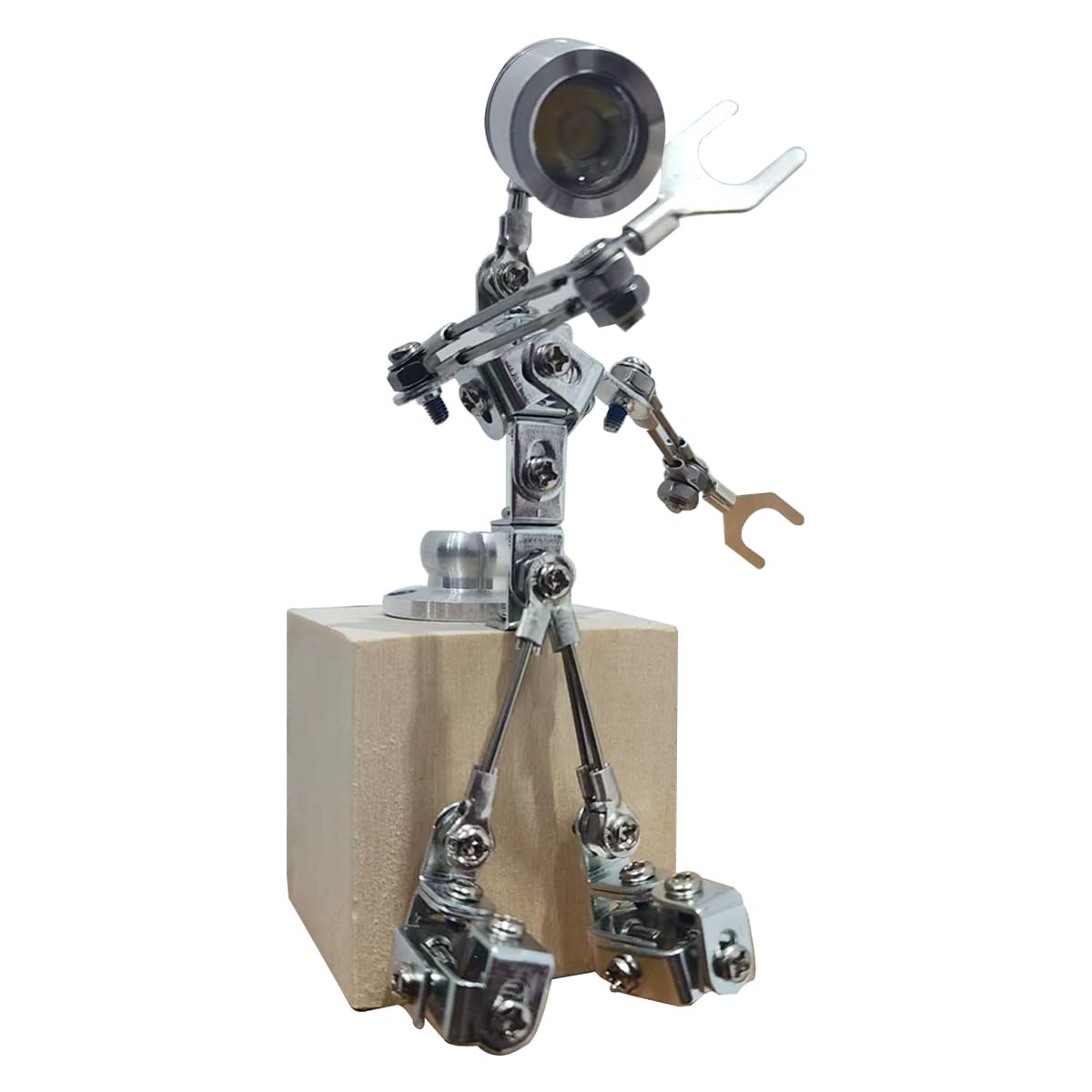 XMBRICDIYY 3D DIY Steampunk Metal Puzzle Robot Lamp Set- Collectible Sparkling Silver Mechanical Kit- Creative DIY Desk Lamp, Decor - Unique Gift