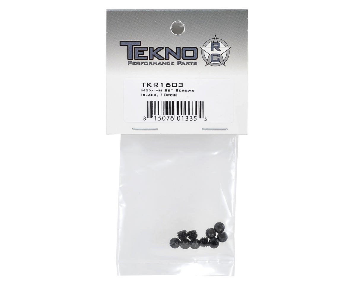 Tekno RC LLC M5x4mm Set Screws- Black 10pcs TKR1603 Electric Car/Truck Option Parts