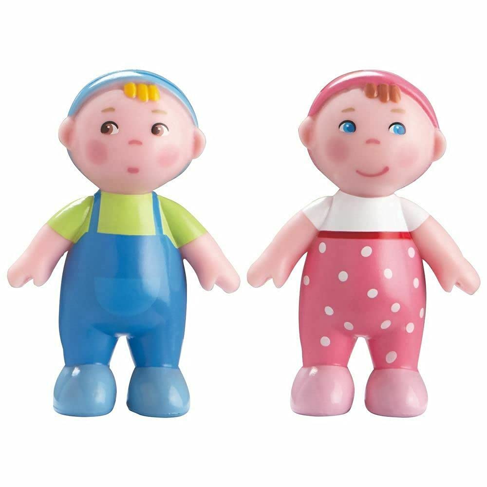 HABA Little Friends Babies Marie & Max - 2.5" Twin Baby Dollhouse Toy Figures (2 Piece Set)