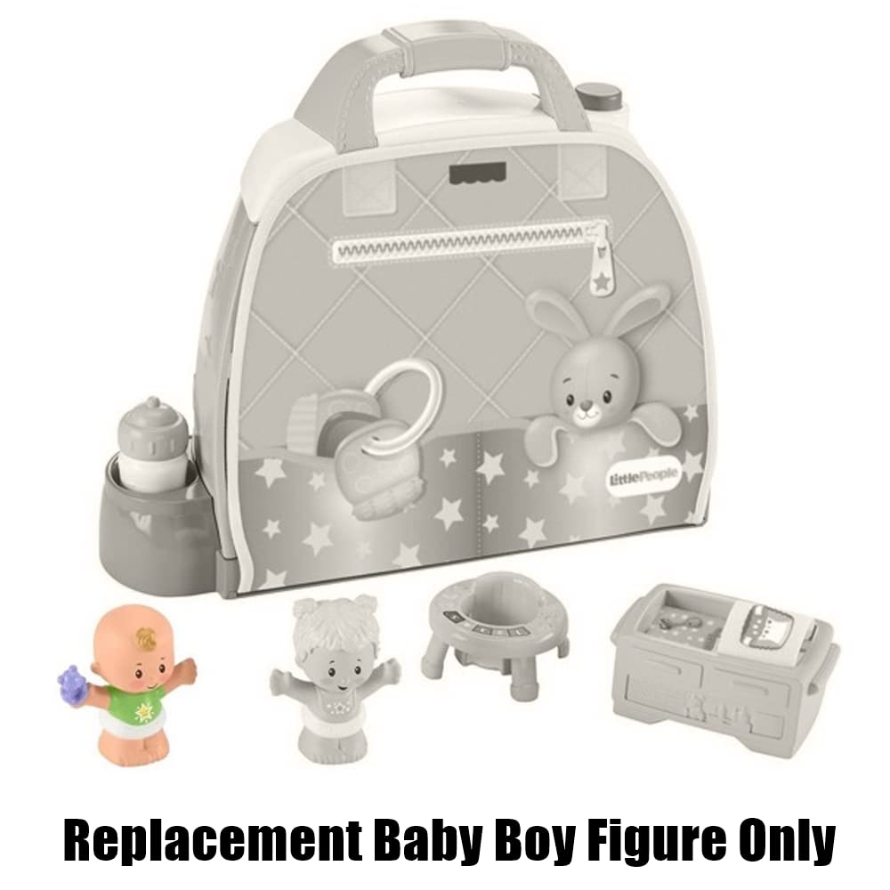 Replacement Part for Fisher-Price Little People Cuddle 'n Play Nursery Playset - GKP70 ~ Baby Boy Figure ~ Blonde Hair ~ Green Shirt with Star