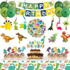 Dinosaur Birthday Decorations, 104 Piece Dinosaur Party Decorations for Boys Dino Birthday Party Supplies Set Include Banner Balloons Cake Toppers