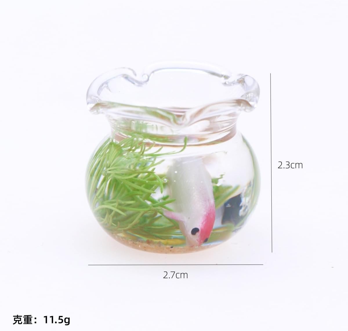 2Pcs Multicolour Mini Round Fish Tank Realistic Glass Decor for Dollhouse Display Captivating Miniature for Crafts Ornaments Handmade
