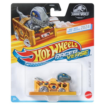 Hot Wheels RacerVerse Velociraptor Blue in Raptor Containment Cage 1:64 Diecast Vehicle