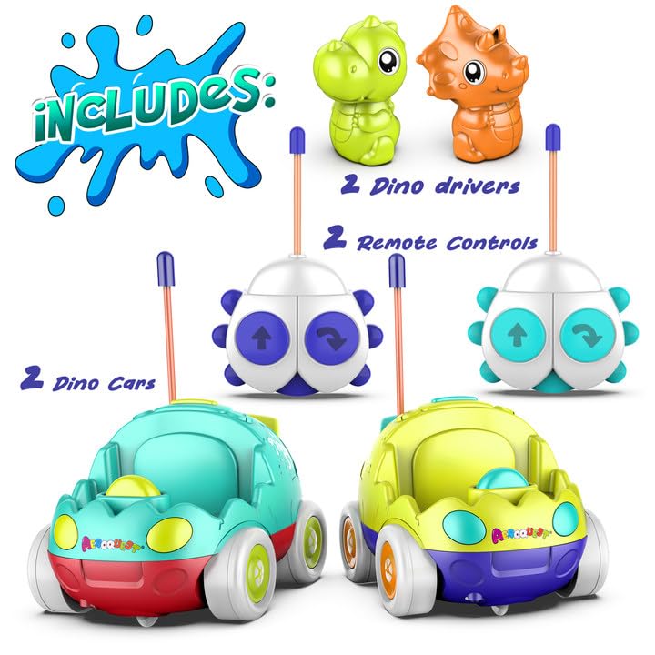 AEROQUEST Remote Control Car for Toddlers Dinosaur Toy for Kids