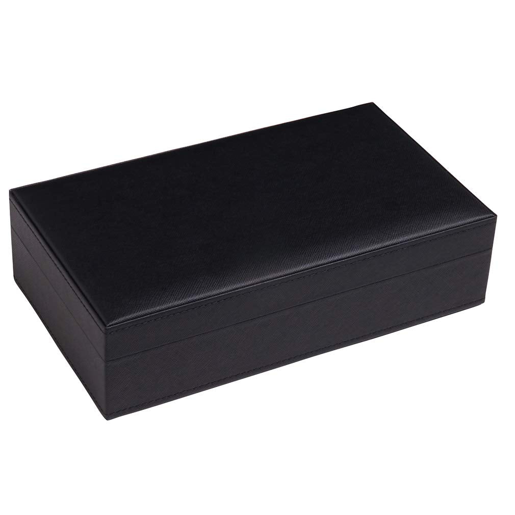 Silverman & Co. Double 6 Large White Domino Set - Black Case