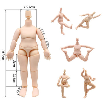 niannyyhouse DOD 10cm Doll Action Figures Body Suitable for 1/12 BJD Dolls Head (Peach Pink-Standard Package A)