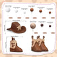 28PCS Cowboy Hat and Boot Cake Toppers Western Theme Decorations