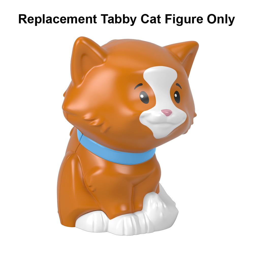 Fisher-Price Replacement Part Little People Family Playset - HBW72 ~ Replacement Orange Tabby Cat Figure ~ Wearing Blue Collar ~ Works Great with