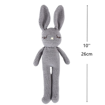 Moni's Choice Stuffed Plush Baby Crochet Bunny Rabbit Easter Gifts Handmade Stuffed Animal Hand-Knit Doll Granddaughter Grandson Lovey Sleep Toy