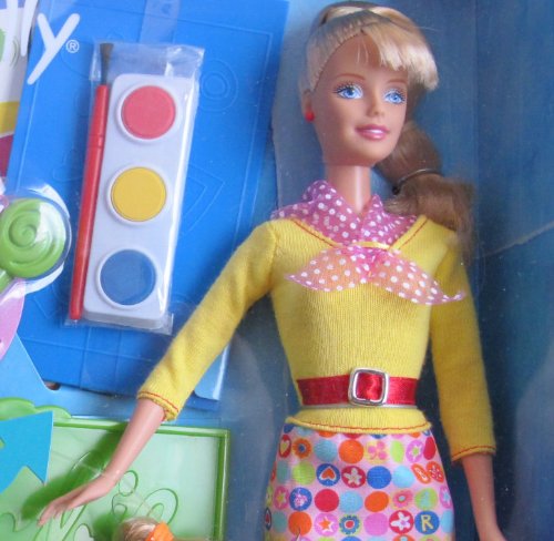 ART TEACHER Barbie & Kelly Doll I Can Be... Career Series w Desk, Rubbing Plates & MORE! (2002)