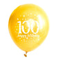 SHUNTAI 100th Birthday Balloons Gold and Black 12 inch 15 Pieces