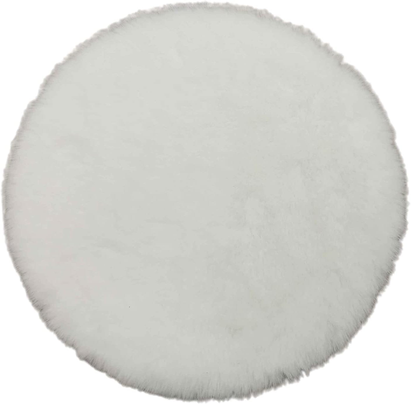 White Round Dollhouse Carpet, Dollhouse Miniature Carpet, Fluffy Mini Rug, Doll House Rug, Lightweight Decor for 1/12, 1/8, 1/6 (4.33x 4.33inch)