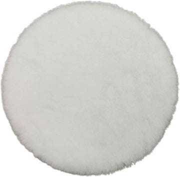 White Round Dollhouse Carpet, Dollhouse Miniature Carpet, Fluffy Mini Rug, Doll House Rug, Lightweight Decor for 1/12, 1/8, 1/6 (4.33x 4.33inch)