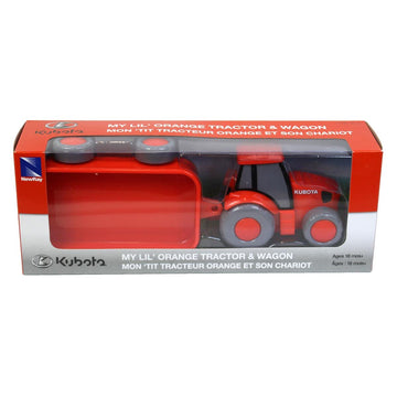 NewRay Pre-School Kubota Lil' Orange Farm Tractor and Wagon