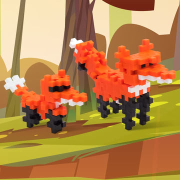 PLUS PLUS Fox - 3D Animal Figurine Building Block Set Tube, Mini Interlocking Puzzle Pieces, Fun Stem Toys for Kids