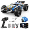 Holyton 1:10 Large High Speed Remote Control Car with LED Shell Lights, 48+ KM/H, 4WD Offroad Monster Truck for Adults & Kids, Hobby RC Truck Vehicle