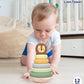 Miss OT Wooden Ring Stacker Toy for 1 Year Old - Montessori Toys for 1 Year Old Boy and Girl, Stacking Rings with Lion Topper, Baby Toy 12-18 Months
