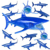 Akkeel Direct 12pcs Plastic Sharks for Drinks - Great Decor for Party Shark Theme Party, Vinyl Sharks for Lemonade & More (12)