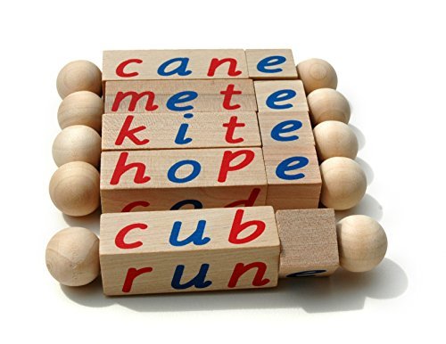 Montessori Silent E Reading Blocks for Preschoolers