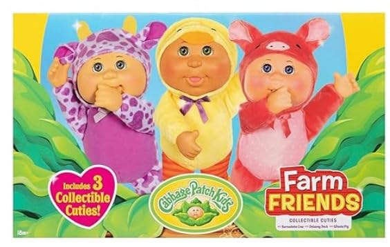 Cabbage Patch Dolls Barnyard Friends 3-Pack - 9 Inch CPK Kids Dolls - Collectible Cuties (Barnyard Friends)
