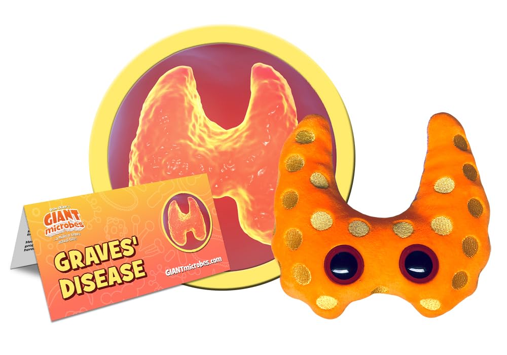 GIANTmicrobes Graves' Disease Plush, Thyroid Stuffed Animal, Thyroid Surgery Recovery Gifts, Thyroid Health, Endocrinologist Gift, Endocrinology Gift