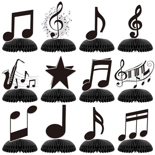 Music Notes Table Honeycomb Centerpieces, Happy Birthday Party Decorations