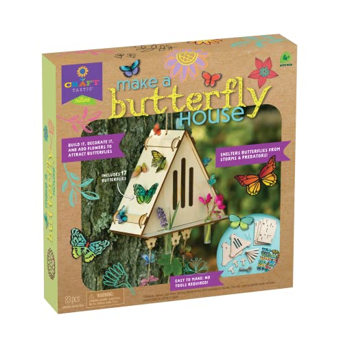 Craft-Tastic - Make A Butterfly House - DIY Nature Craft - No Tools Needed - Decorate Your House with Flowers - Ages 4+ with Help
