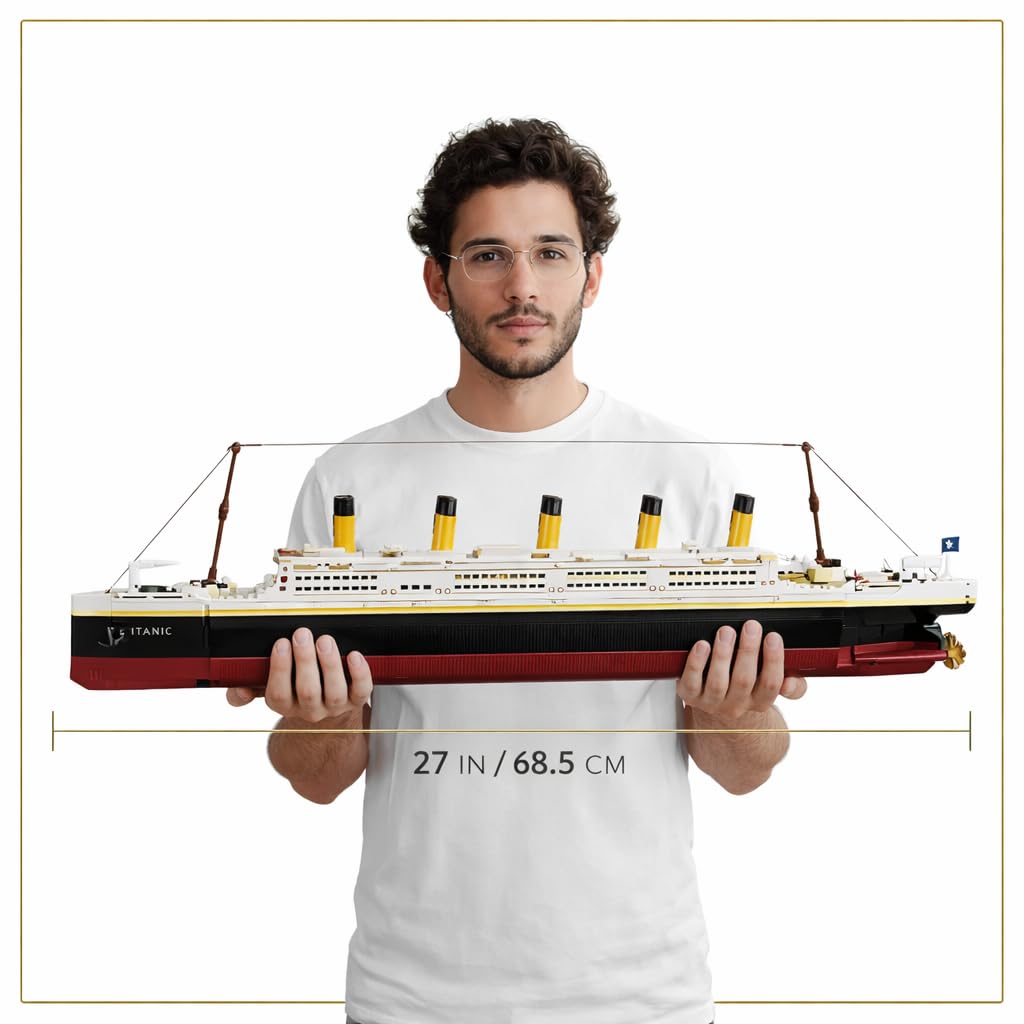 Liberty Imports Titanic Model Kit - 2022 Pieces Large Cruise Ship Building Blocks Set, STEM Educational Toy Gifts for Kids and Adults, Collectible