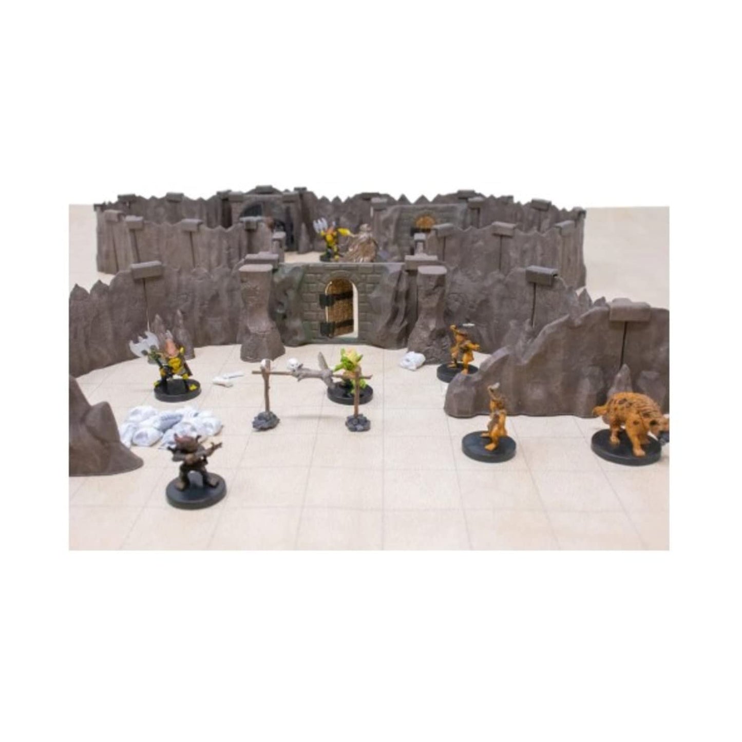 Dirt Cheap Dungeons Goblin Cavern Set - 143pc Modular Cave & Tunnel Kit - 5.5ft of Linear Walls for 1" Grid TTRPG - D&D, Pathfinder, Daggerheart