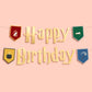 xo, Fetti Wizard Happy Birthday Banner Gold Foil 6.5ft | Kids Party Decor