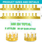 100-Piece Gold Adjustable Paper Crowns with DIY-Size Design, Exclusive for Kids' Birthday Parties & Family Gathering Decorations (Retro Style)