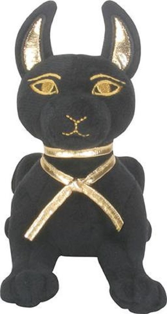 SUMMIT COLLECTION Black and Gold Ancient Egyptian Laying Anubis Dog Puppy Small Plush Doll
