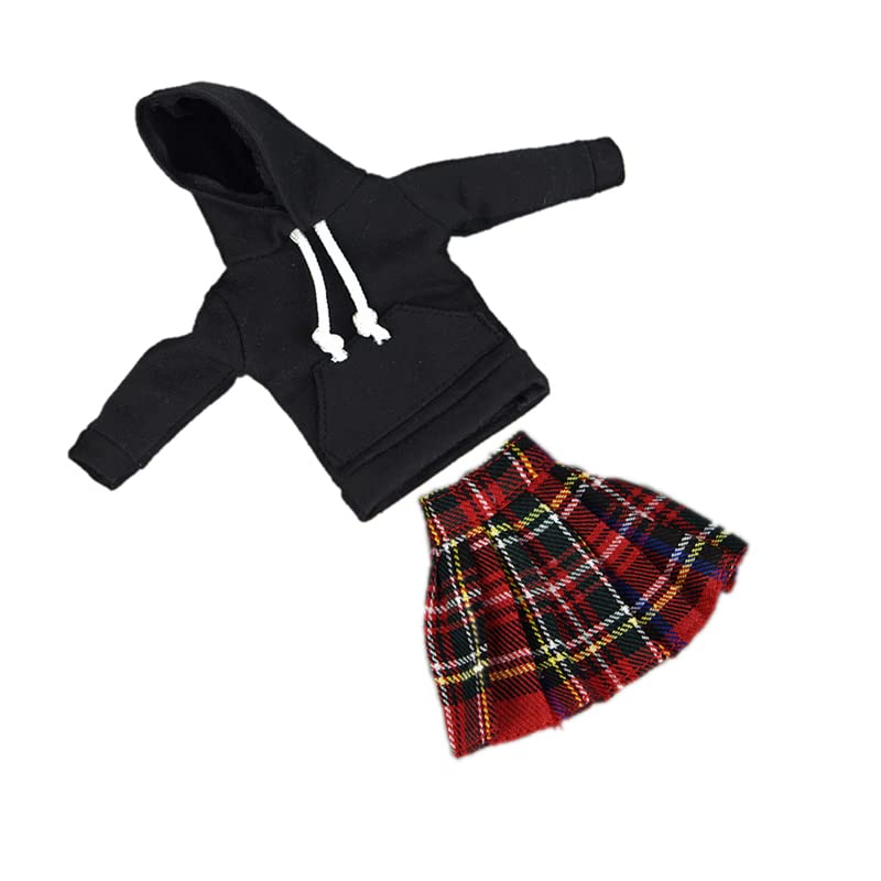 1/6 Doll Clothes for 11.5inch Girl Doll Outfits Top Hoodies Pleated Skirts Cosplay Students Clothing Dolls Accessories (Style C)