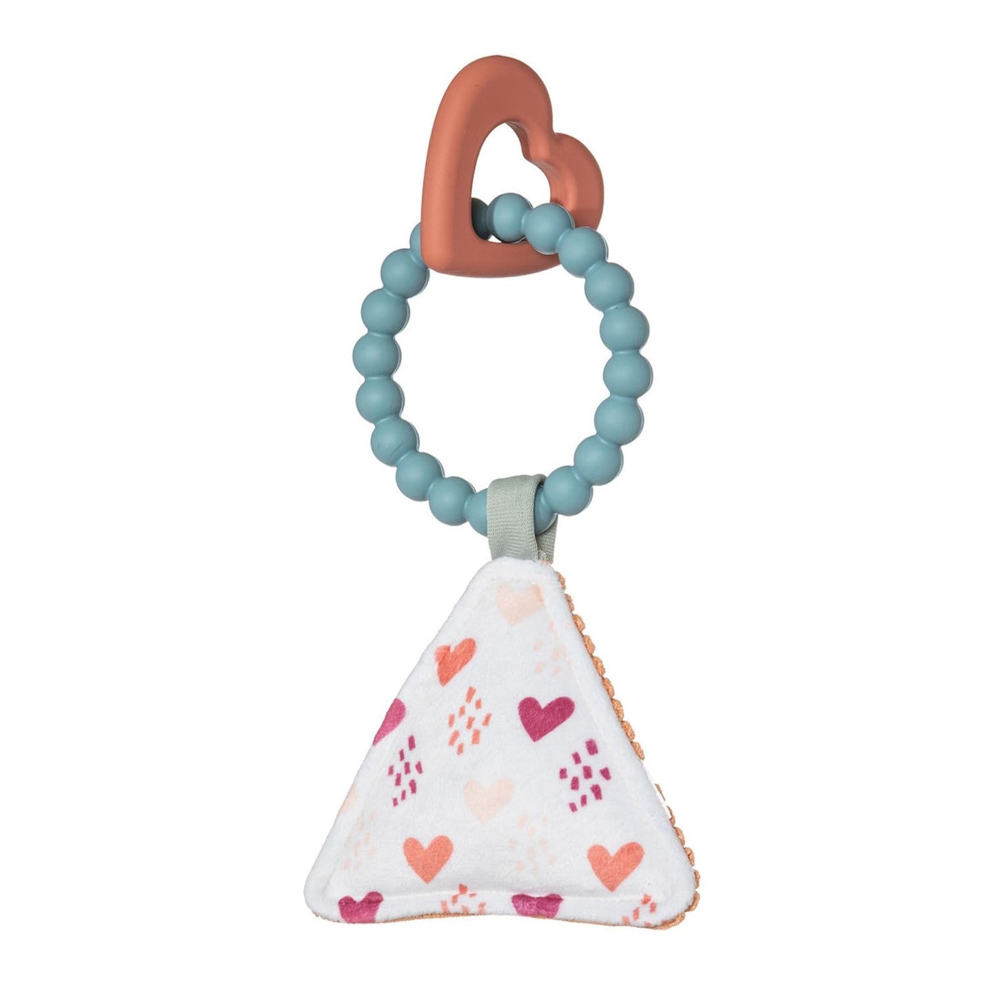 Mary Meyer Baby Teether Toy Simply Silicone Teething Ring with Soft Squeaker, 9-Inches, Heart