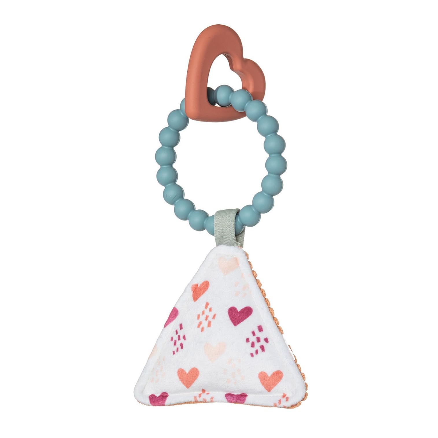 Mary Meyer Baby Teether Toy Simply Silicone Teething Ring with Soft Squeaker, 9-Inches, Heart