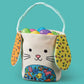 Crocodile Creek Color Your Own Easter Bunny Basket Craft Kit - Cotton Easter Basket with 6 Fabric Markers for Kids Ages 6+ - DIY Easter Activity