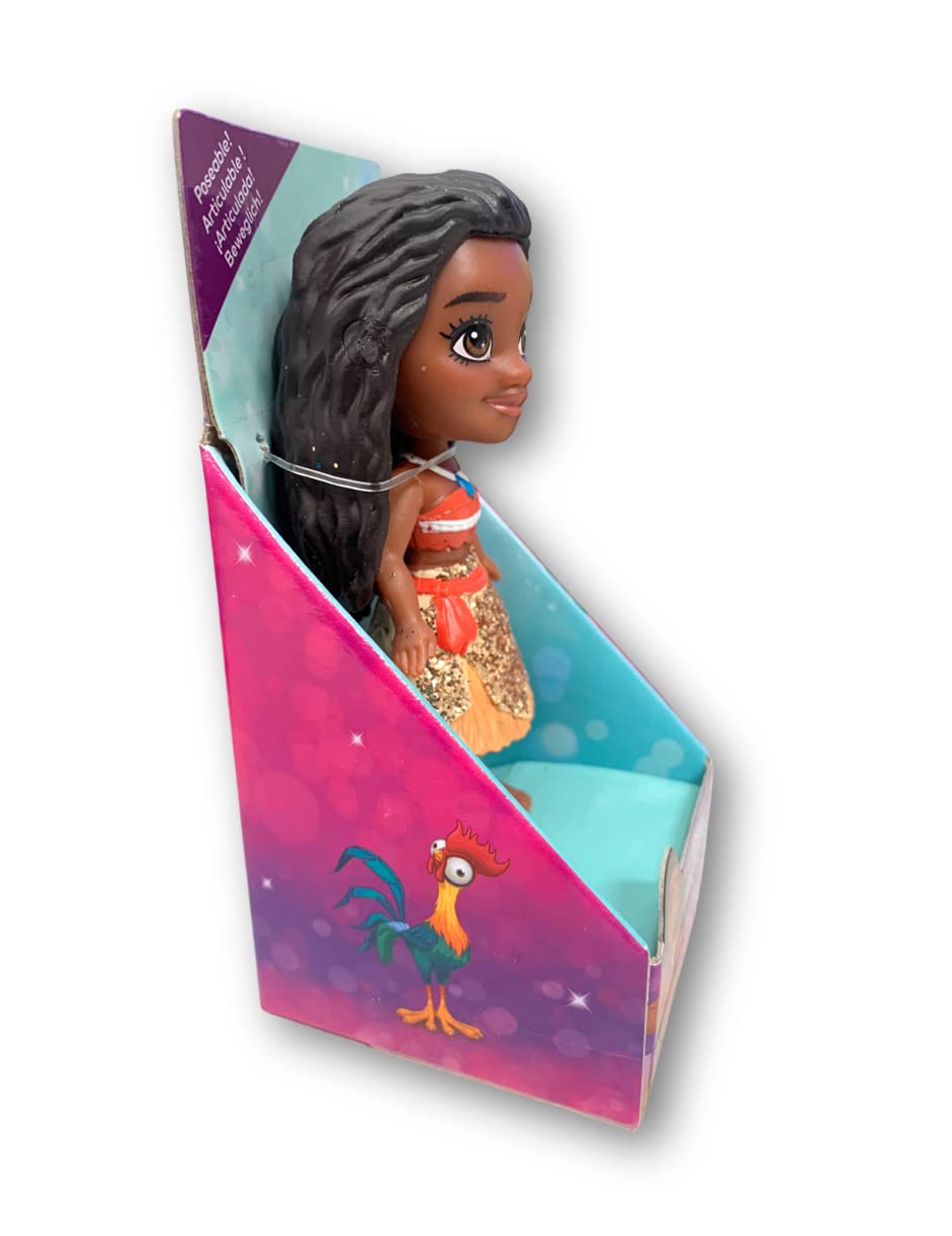 Amarina Packed in Clear Box for Gift Disney Princess Mini Poseable 3.5'' Doll Choose from All 11 Style Princess Characters (Moana)