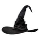 Wrrkayly Halloween Witch Hat for Women Men Feather Witch Spire Wizard Hats Lace Halloween Costume Girl Cosplay Party Dress Up Props (Black Folds Style