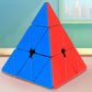 3X3 Pyramid Speed Cube Brain Teasers 3X3X3 Triangle Puzzle Magic Cube Brain Teaser Puzzle Toy Stickerless Cube Games Toys Vivid Color