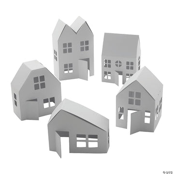 Fun Express DIY Paper Holiday Village - Craft Kits - 12 Pieces
