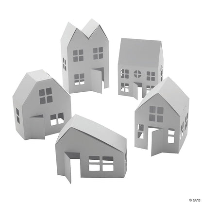 Fun Express DIY Paper Holiday Village - Craft Kits - 12 Pieces