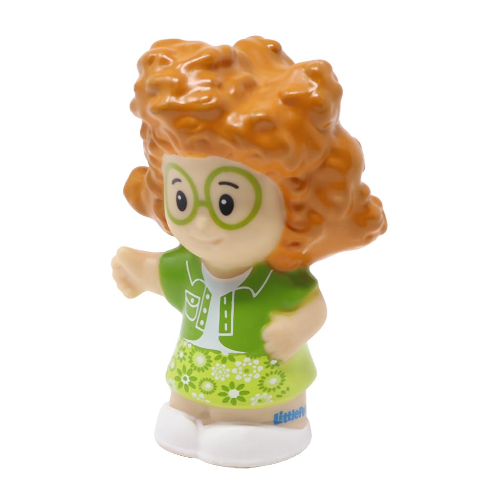 Fisher-Price Replacement Part for Collectible Little People School Bus Playground Dollhouse Playset C4310 - Replacement Curly Red Ginger Hair Glasses