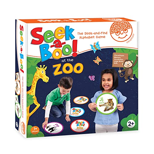 MindWare Seek-a-Boo! at The Zoo The Seek-and-Find Alphabet Matching Game - Fun Toddler Games Ages 2-4 - Improves Memory, Vocabulary and Letter