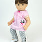 Sophia's Baby Doll Outfit Includes Panda Bear Hooded Sweatshirt, Pink Tunic, and Gray Polka Dot Leggings 3 Piece Set for 15" Dolls, Pink/Gray