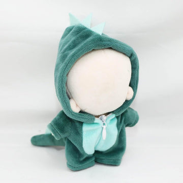 niannyyhouse 10cm Plush Doll Clothes Dinosaur Shark Onesies Loose Bodysuit Soft Stuffed Plush Toy Dress Up Accessories (Green)