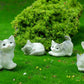 4 Pcs Mini Gray Cat Figurines in Different Poses - Cute Resin Kittens for Fairy Garden Accessories, DIY Terrarium Crafts, Moss Landscapes, Home